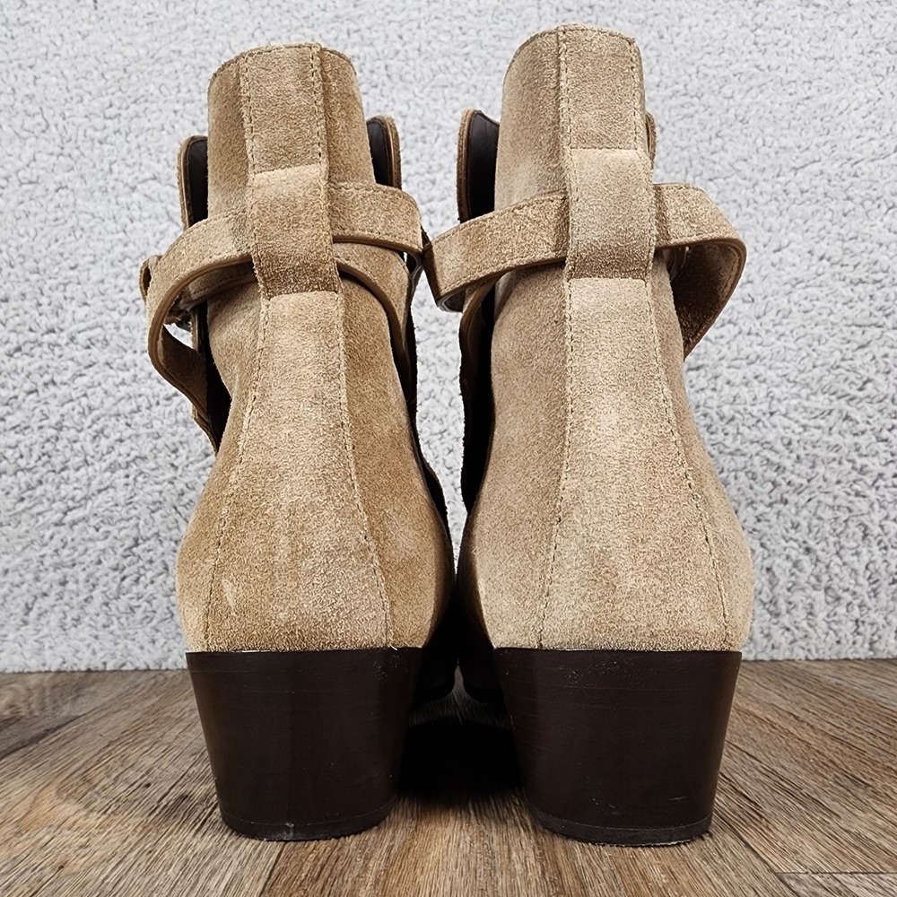 Saint Laurent Paris Suede Buckle‎ Ankle Boots Women's Size 36.5 Beige Italy - Picture 8 of 12